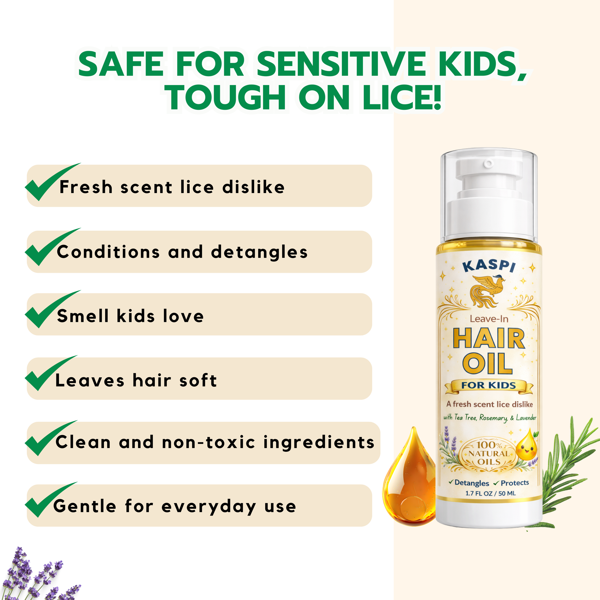 Leave-In Hair Oil For Kids - Two Pack